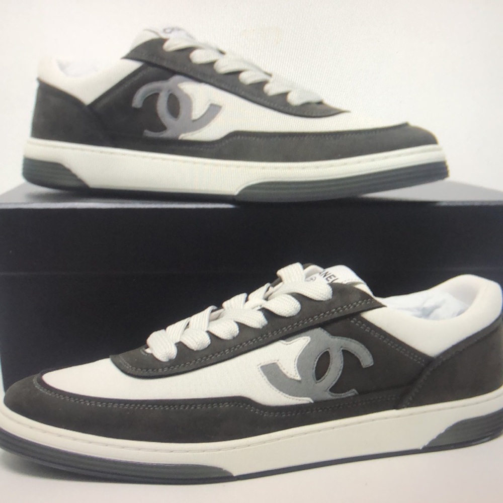 Channel Men’s Gray and White Sneakers